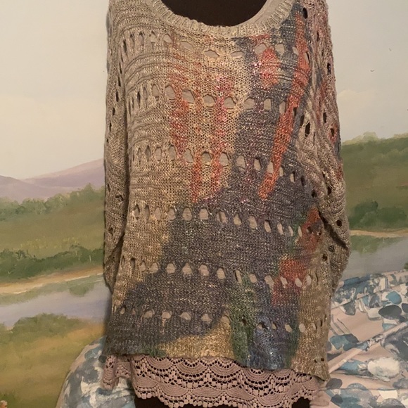 LuLu sweater- hand painted gorgeous colors - Picture 3 of 12